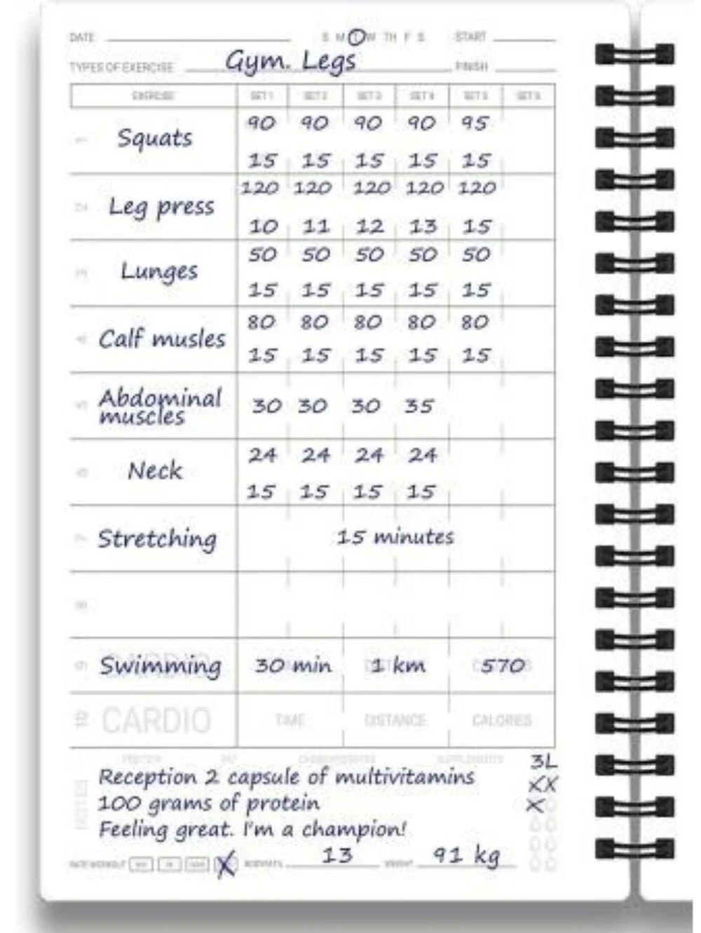 'FIT LOG' Spiral Notebook - Black